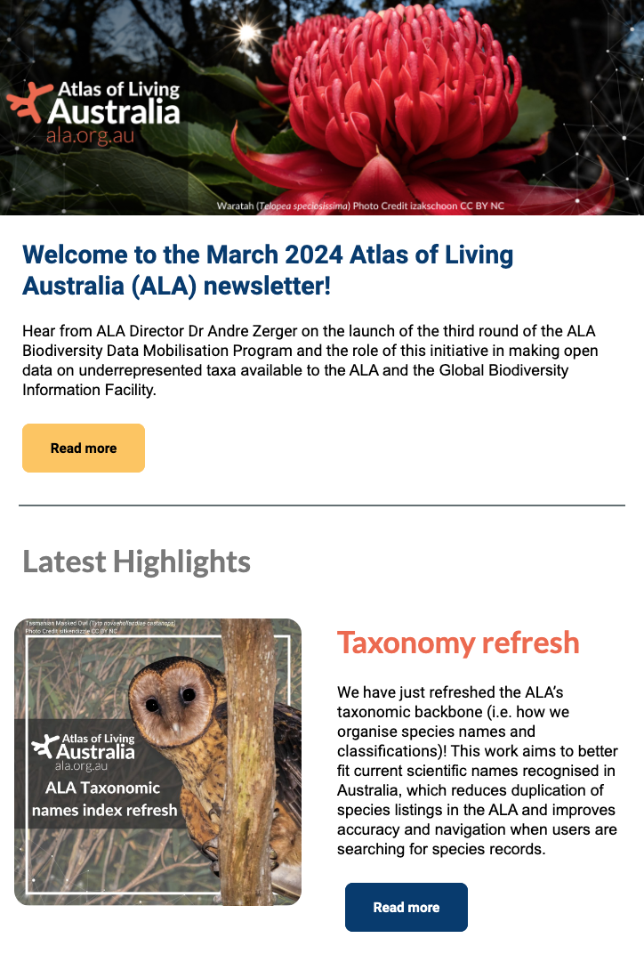 Ala Newsletter March 2024 Atlas Of Living Australia 