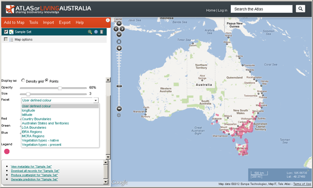 Showing the standard suite of contextual layer values added to the facet