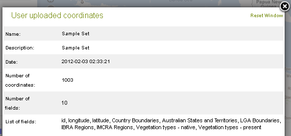 Import or Upload Points metadata for the simple sample set