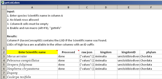 getLSID spreadsheet before running macro