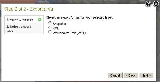 Export Area Shapefile